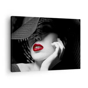 Quadro su Tela 70x50cm donna faccia labbra Stampe Immagini Quadri Moderni Murale - Foto 1 di 10