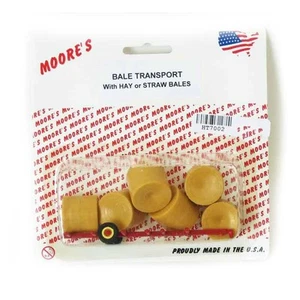 1/64 Plastic Red Frame Round Bale Transport and 6 Straw Bales - Picture 1 of 1