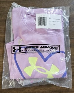 Bebé Niña Talla 3-6 Meses Juego de 2 Piezas Under Armour Pacific Púrpura Nuevo en Paquete - Imagen 1 de 2