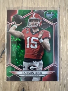 2023 Bowman Best U Carson Beck Green Refractor /99 RC / UGA Miami - Picture 1 of 2