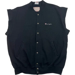 Champion Sleeveless Track Jacket Black Mens XL - Picture 1 of 6
