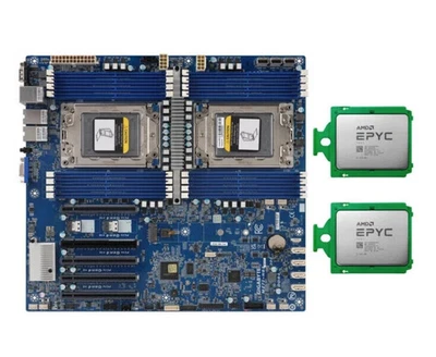 Gigabyte MZ72-HB2 Dual Socket Server Motherboard + 2x AMD EPYC 7K62 48 Core CPU - Image 1 of 3