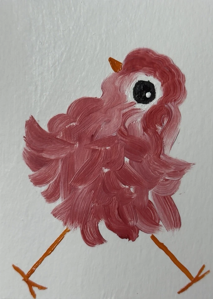 ACEO 原创绘画,鸟类印象派油艺术,Emmer Plaxe,动物抽象 — 第 1/1 张图片