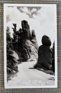 RPPC Traffic Cop Needles Highway Black Hills South Dakota Candy's Camera Shop - Picture 1 of 2