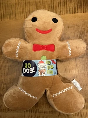 goDog! Gingerbread Man Oversized Large Crinkle Plush Dog Toy, Chew Guard Tech - Image 1 of 4