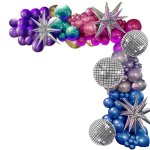 Chrome Blue 80s 90s Theme Green Graduation Anniversary Party Girls - Picture 1 of 5