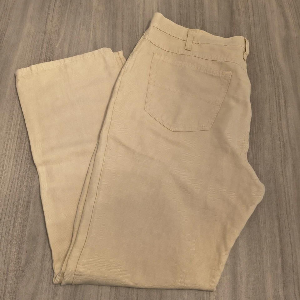 Bill's Khakis Pants Men's 36x32 Beige Khaki Linen Lightweight Preppy USA Made - Image 1 of 4