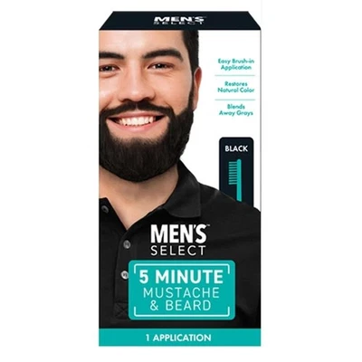 Tinte para el cabello facial con cepillo negro para bigote y barba de 5 minutos Select para hombre Foto 1 de 4