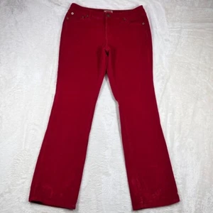 No Boundaries Pants Womens Junior 13 Red Corduroy Flare Mid Rise - Picture 1 of 10