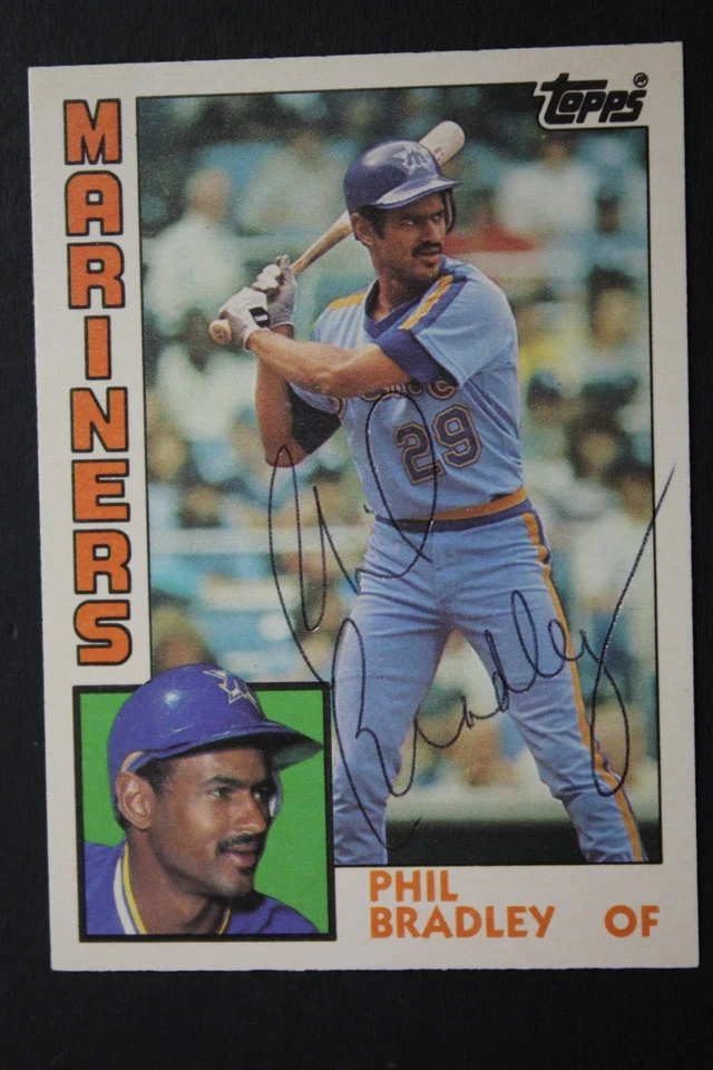Phil Bradley Seattle Mariners Autographed 1984 Topps #15T Signed Baseball Card - Image 1 of 3