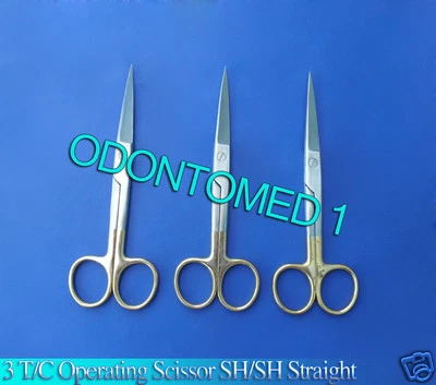 3 T/C Operating Scissors Sharp Sharp 5.5" Straight Surgical Instruments - Image 1 of 3