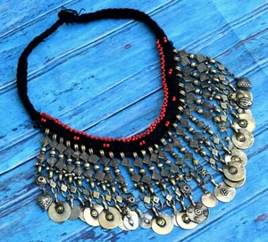 Vintage Afghan Kuchi Pendants Ethnic Tribal Necklace Boho Dance Jewelry Bohemian - Picture 1 of 4