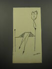 1957 Dessin animé de Saul Steinberg - Femme assise