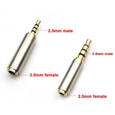 3.5mm to 2.5mm / 2.5 mm to 3.5 mm Adapters Converter Stereo Audio Headphone Jack - Image 1 of 3