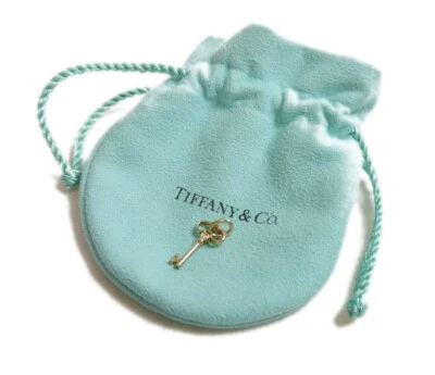 Authentic Tiffany & Co. Charm Necklace Top Key 1P Yellow Gold #5604 - Image 1 of 4