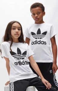Girls Adidas Original T-shirt Junior Kids Boys UK Age 7-16 Years White - Picture 1 of 2