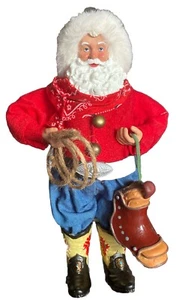 Christmas Cowboy Country Western Rancher Rodeo SANTA CLAUS 8" - Picture 1 of 12
