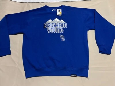Sudadera vintage CI Sport NCAA BYU Cougars Brigham Young azul real parcheada Foto 1 de 4