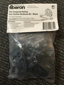 Fiberon PVC Composite Railing Stair Section Hardware Kit Black Brackets Screws - Picture 1 of 3