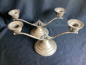 Vintage Pair Randahl Sterling Silver Art Deco Double Light Candlesticks - Picture 1 of 8
