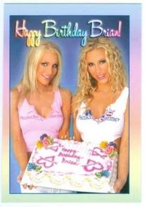SHANNON MALONE & KACEY "HAPPY BIRTHDAY BRIAN BLISS PROMO CARD" BENCHWARMER 2003 - Picture 1 of 1