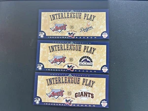 (3) 1997 Interleague Play Commemorative Tickets, Angels Dodgers, Rockies, Giants - Picture 1 of 2