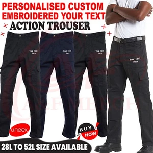 Personalised Embroidered Premium Workwear Action Trousers Multi Pocket Pants - Picture 1 of 5
