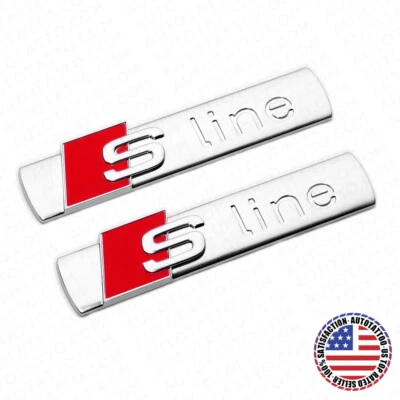 2pcs Sline S LINE Side Fender Marker Emblem Decal Badge Decorate OEM Sport - Image 1 of 4