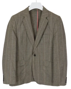 Blazer SCOTCH & SODA para hombre XL de un solo pecho mezcla de lino muesca solapa a cuadros - Imagen 1 de 11