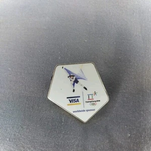 VISA PyeongChang 2018 Speed Skating Metal Vest Hat Jacket Pin - Picture 1 of 2