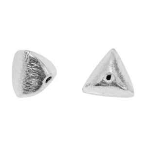 14 Pcs 12X12mm Triangle Spacer Brushed Bead Sterling Silver Plated bead - Picture 1 of 3