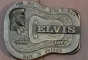 EUC! Vintage Elvis 1977 Memorial Gürtelschnalle. Gitarre Umriss. Offiziell. PlsLESEN. - Bild 1 von 7