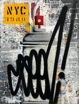 SEEN "NYC 1980 (GREY)" 2023 | ORIGINAL PAINTING ON CANVAS | 24 X 18" | GALLART - Image 1 of 3