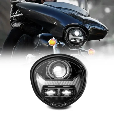 DOT LED Headlight with halo DRL for Yamaha V STAR 1300 XVS 1300CT motorcycle - Image 1 of 4