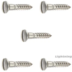 #12 x 2" Oval Head Wood Screws Slotted Stainless Steel Quantity 25 - Picture 1 of 3