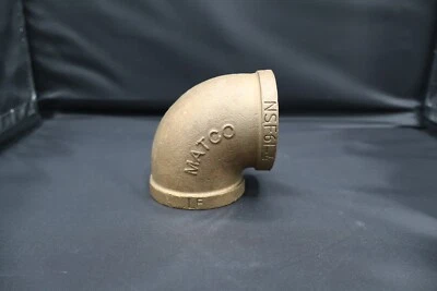 MATCO-NORCA 2" 90 Degree Elbow LF Red Brass FNPT 125 PSI (P/N 2BR90L, B-L9008L) - Image 1 of 3