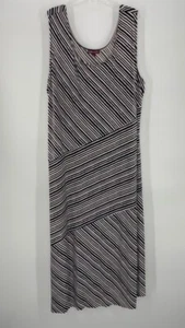 Jessica London Womens Shift Dress Black Stripe Asymmetric Scoop Neck Plus 28 - Picture 1 of 5