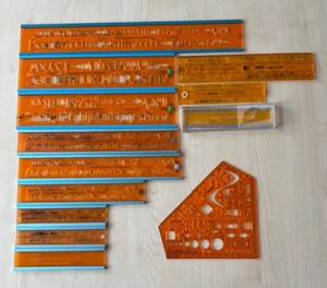Schriftschablonen Standardgraph Isonorm, Iso, Schulwinkel, technisches Zeichnen - Bild 1 von 11