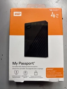 WD 4tb My Passport Portable External Hard Drive WDBKJ0040BBK-WEWM - Photo 1/1
