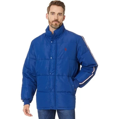 U.S. Polo Assn. Chaqueta acolchada de invierno a rayas para hombre Foto 1 de 2