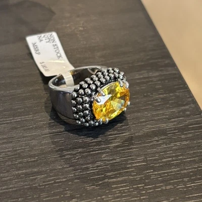 Anillo de piedras preciosas Lauren G. Adams citrino y plata de ley talla 12 NUEVO con etiquetas  Foto 1 de 4