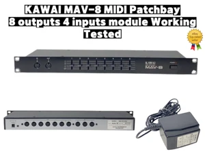 KAWAI MAV-8 MIDI Patchbay 8 outputs 4 inputs module Working Tested - Picture 1 of 8