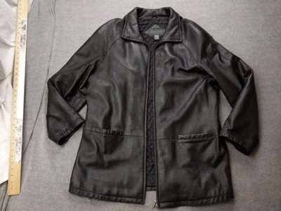 Relativity Jacket Mens XL Genuine Leather Full Zip Quilted Lined Coat - Image 1 of 4