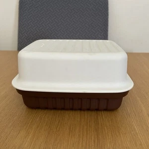 Tupperware 1520-3 Vintage Season-Servierbehälter braun & creme 22x17x11cm - Bild 1 von 9