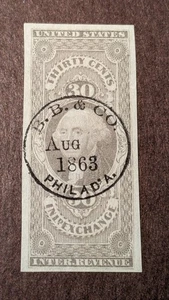 U.S. Revenue Stamp #R52a Very Fine to Extra Fine Used with Handstamp Cancel - Picture 1 of 1