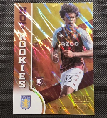 2021-22 Panini Score PL Carney Chukwuemeka Hot Rookies Gold 01/10 Aston Villa RC - Image 1 of 4