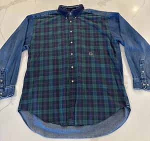 Vintage Tommy Hilfiger Herren Logo L/S Demi & Green Plaid Button Up Hemd Gr. XL - Bild 1 von 6