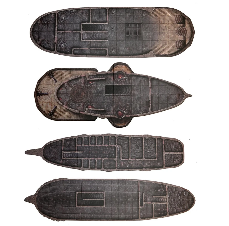 4 pc Ship Battle Map from Mind Flayer Voyage Set D&D Miniature Dungeons Dragons - Image 1 of 1