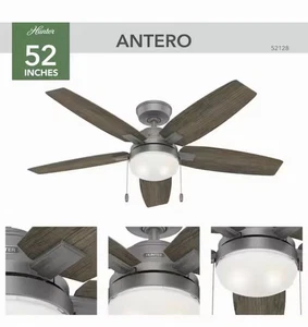 Hunter Antero 52 in. Hunter Express Indoor Matte Silver Ceiling Fan w/ Light Kit - Picture 1 of 5