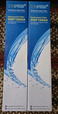 IcePure Replacement Refrigerator Filter RWF1000A, For RWF1000A-S NEW- Set of 2 - Image 1 of 4